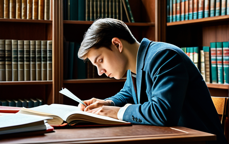 Focused Study**

"A diligent student, fully clothed in modest attire, studying at a wooden desk covered with books and papers in a well-lit library. The scene emphasizes concentration and learning. Safe for work, appropriate content, perfect anatomy, natural proportions, professional study environment, well-formed hands, proper finger count."

**