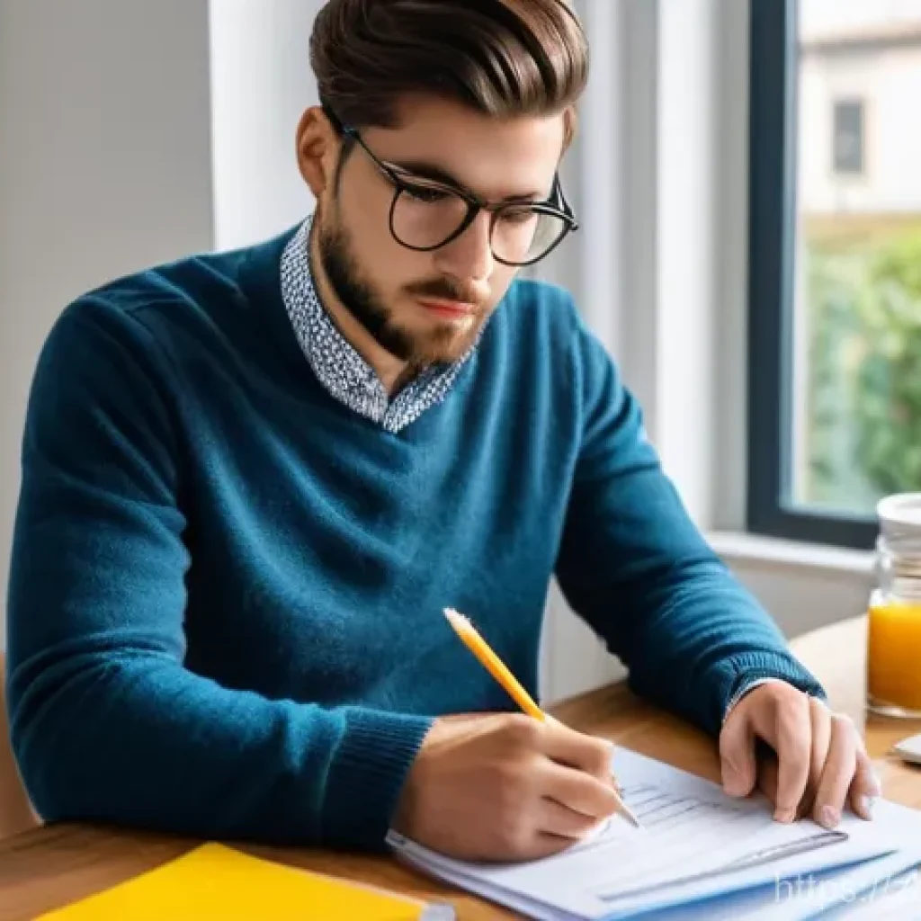 지방공무원 채용 절차 상세 가이드 - **Prompt:** A focused young adult (early 20s to early 30s, gender-neutral appearance) sitting at a m...