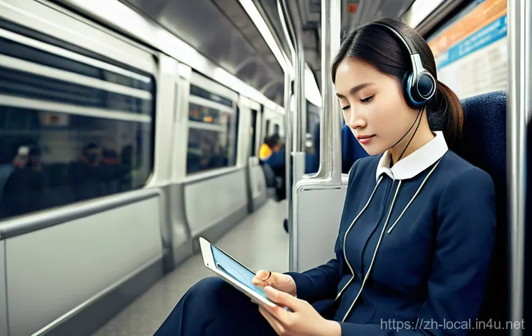 지방공무원 재직 중 학위 취득 노하우 - A focused East Asian female civil servant, around 30 years old, with her hair neatly tied back, dres...