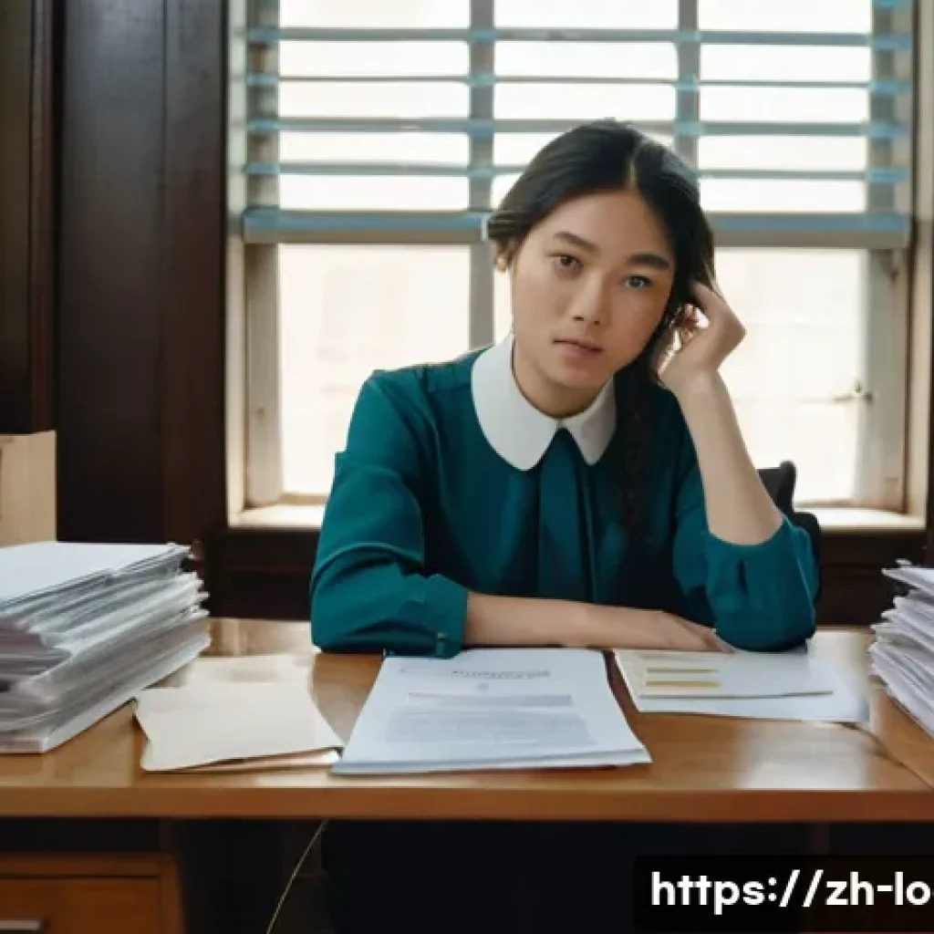 지방공무원 재직자 경험담 인터뷰 - **Prompt:** A realistic portrait of a young female基层公务员 (grassroots civil servant) in her mid-20s, s...