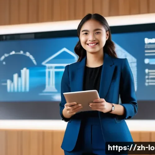 지방공무원 전공별 시험 전략 - **Prompt:** A young female university student, exuding confidence and creativity, stands in a modern...