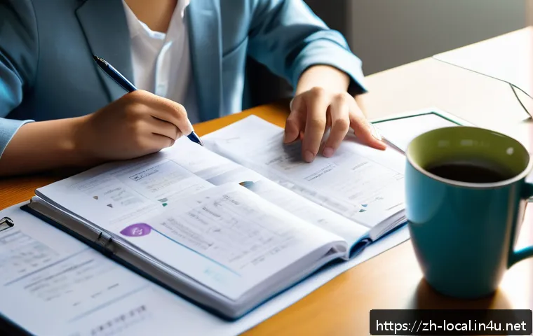 지방공무원 재직 중 자격증 도전 사례 - A focused young Chinese civil servant studying at a tidy desk in a modern home office, morning sunli...