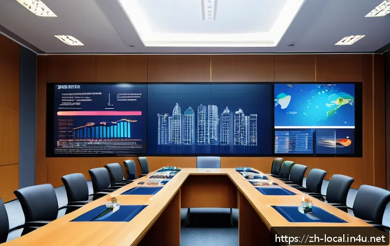 지방공무원과 국가공무원의 차이점 - A modern government office setting in a large capital city, showcasing a group of professional natio...